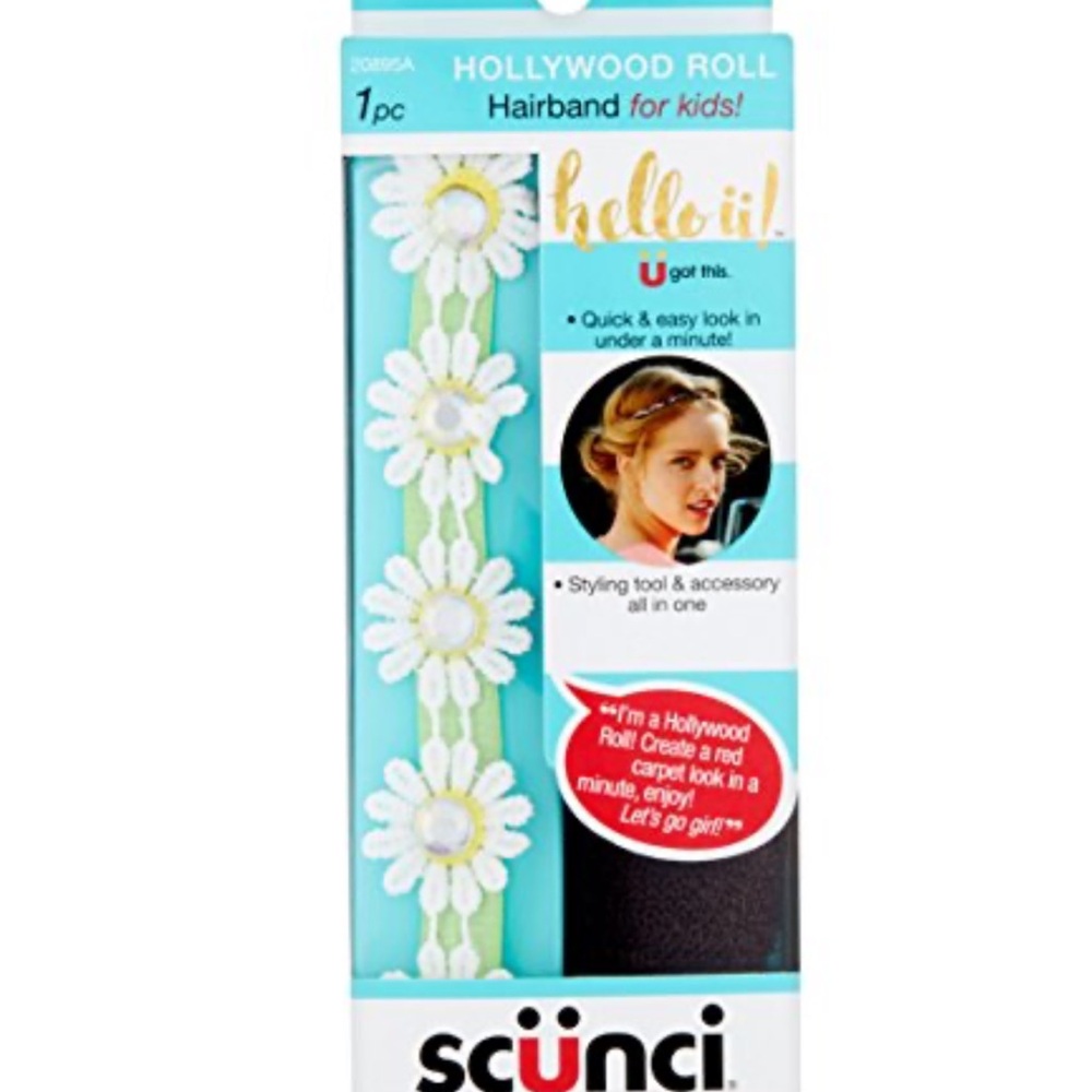 Scunci Hollywood Roll Hairband for Kids with daisies NEW PC - Picture 2 of 2